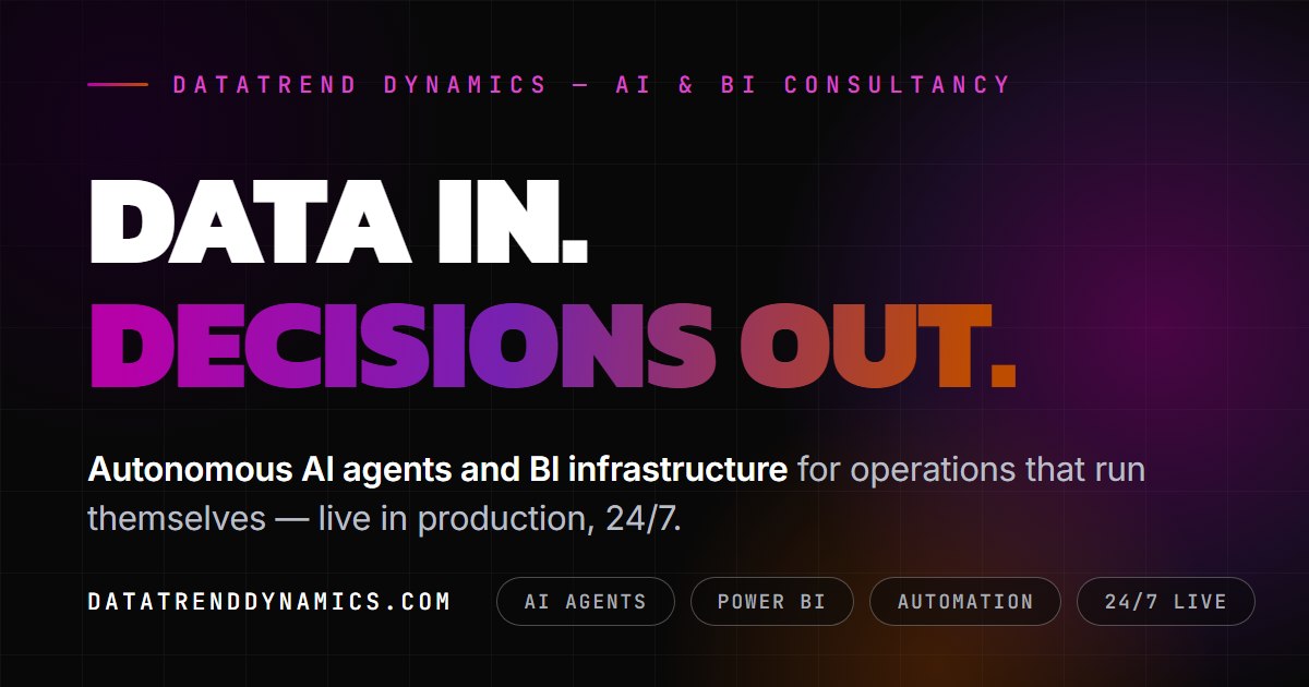 Datarend DataTrend Dynamics | AI Automation & BI Consulting — Raj Sharma